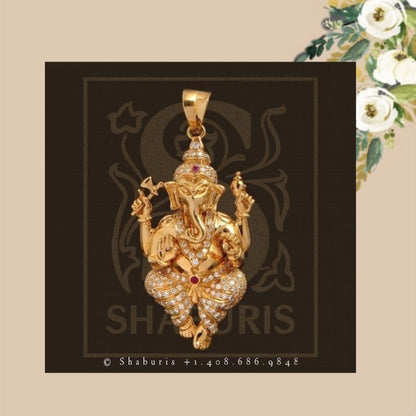 Latest Indian Jewelry,Pure Silver Jewellery Indian ,Ganesha pendent,charm jewelry,Indian Bridal,Indian Wedding Jewelry-NIHIRA-SHABURIS