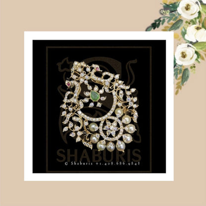 Pure Silver Jewellery Indian ,Swarovski pendent,Big Indian pendent,Indian Bridal,Indian Wedding Jewelry,pure Silver jewelry-NIHIRA-SHABURIS