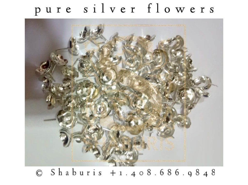 Pooja flowers in Silver flowers in silver pure silver return gift asto Nihira