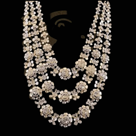 Latest Indian Jewelry,Pure Silver Jewellery Indian,polki Necklace,Traditional Indian Bridal,Indian Wedding Jewelry,SouthJewelry-NIHIRA