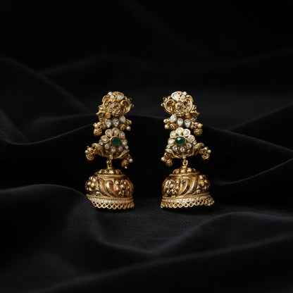 Antique Earrings Diamond Studs Polki Earrings Diamond Earrings Cocktail earrings 925 Silver Jewelry Silver Earrings - SHABURIS