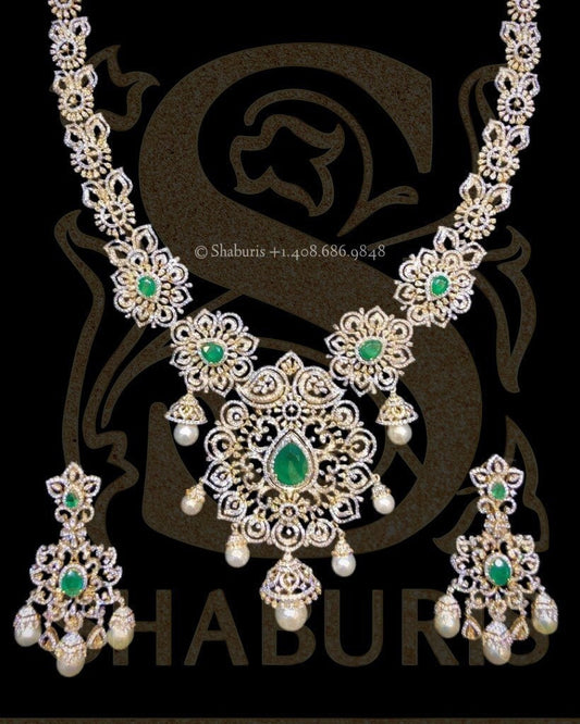Latest Indian Jewelry,Pure Silver Jewellery Indian diamond jewelry,Sabyasachi style,Indian Bridal,Indian Wedding Jewelry-NIHIRA-SHABURIS