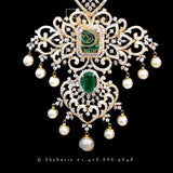 Latest Indian Jewelry,South Indian Jewellery,Pure silver diamond pendent,Swaroski Pendent,Indian Wedding Jewelry -NIHIRA-SHABURIS