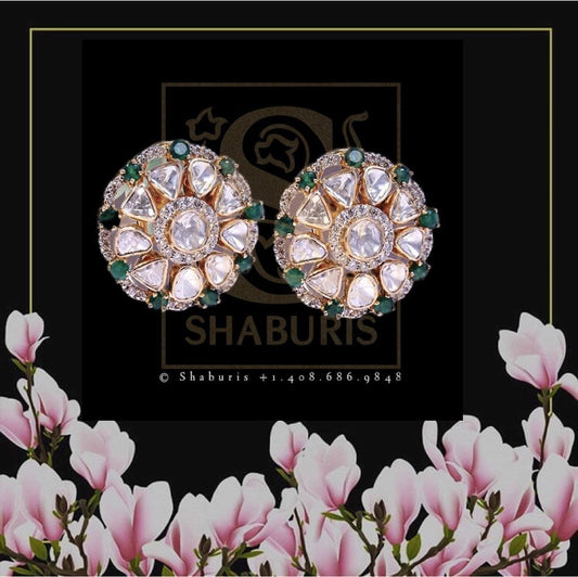Latest Indian Jewelry,South Indian Jewelry,Pure silver studs Indian,Indian Earrings,Indian Wedding Jewelry -NIHIRA-SHABURIS