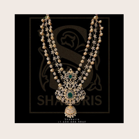 Diamond haram pure silver, diamond set,Swarovski diamond,Indian diamond necklace silver,diamond set for kids,kids jewelry,Indian jewelry