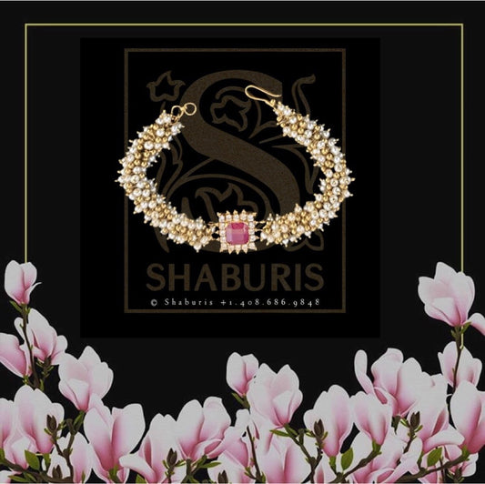 Latest Indian Jewelry,South Indian Jewelry,bracelet,clustered pearl,pearl  bracelet,pure Silver indian jewelry - NIHIRA - SHABURIS
