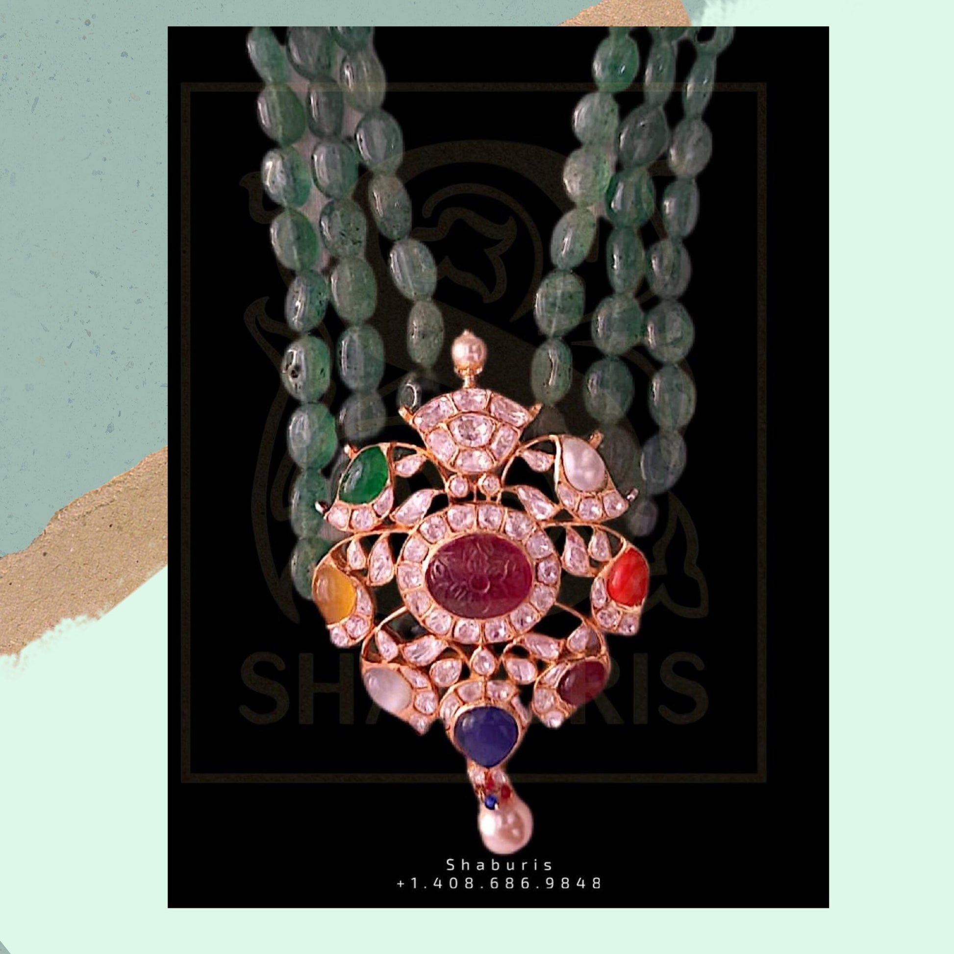 Padmavathi choker,Heavy choker,Sabyasachi Jewelry inspired,southindian Jewelery,indian Jewelery,Polki haram,Navaratan Pure silver-NIHIRA