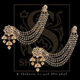 Champaswaralu,Pure Silver Jewellery Indian diamond jewelry,Sabyasachi style,Indian Bridal,Indian Wedding Jewelry-Polki earrings-uncut jhumka