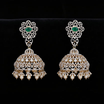 Diamond Jhumkas Polki Earrings Diamond Earrings Cocktail earrings 925 Silver Jewelry Silver Earrings - SHABURIS