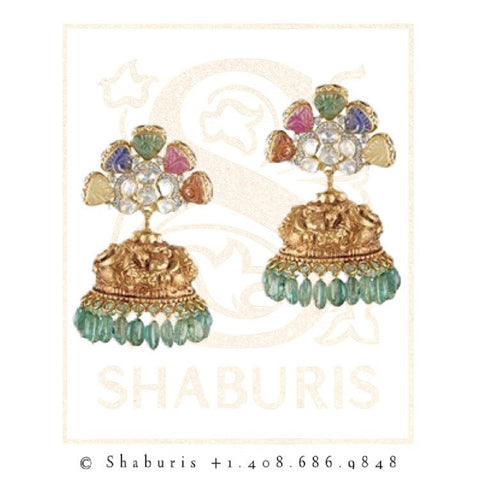Jhumkas,Jhumki,Latest Indian Jewelry,South Indian Jewelry,Pure silver Jhumkas Indian,Indian Earrings,Indian Wedding Jewelry -NIHIRA-SHABURIS