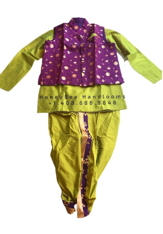 Waist coat for boys,indian kids boys dhoti set,Krishnastami outfit,ganesh chaturthi outfit for boys,kids boys outfits indian,indian kidswear