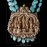 Raam parivar,ramparivar,temple Jewelery,southindian temple Jewelery,Traditional indian Jewelery,Polki haram,Pure silver jewelry-NIHIRA