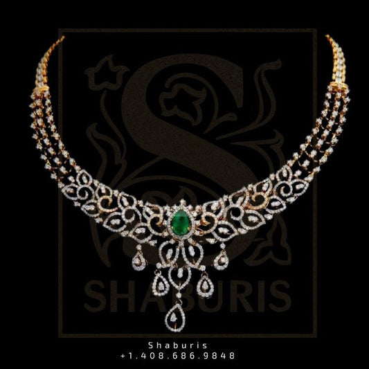 Diamond set pure silver,simple diamond set,Swarovski diamond,Indian diamond necklace silver,diamond set for kids,kids jewelry,Indian jewelry