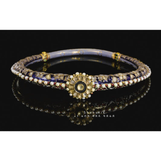 An enamelled and gem-set torque (hasli) multi purpose Jewelry,menakari Jewelry,Sterling Silver Jewelry,Pure Silver Jewelry