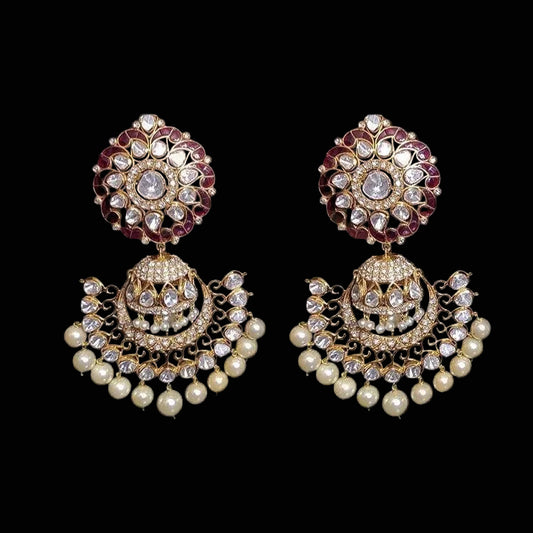 Polki Jewelry Designs,South Indian Jewellery,South Indian Jewelry,Chandbali Earrings,latest indian jewellery Designs - NIHIRA-SHABURIS