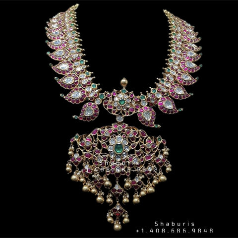 Kundan mango mala,mango haram,mango necklace,mamidi pindala haram