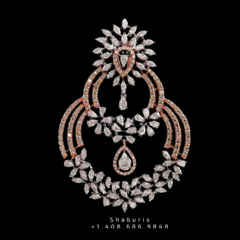 Diamond Pendant indian,South Indian jewelry,Pure silver diamond pendent,swarovski Pendent,Indian Wedding Jewelry -NIHIRA-SHABURIS