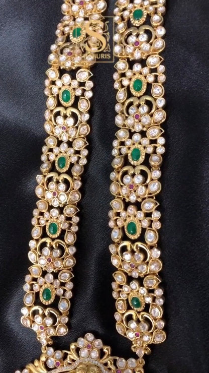 Raam parivar,ramparivar,temple Jewelery,southindian temple Jewelery,Traditional indian Jewelery,Polki haram,Pure silver jewelry-NIHIRA
