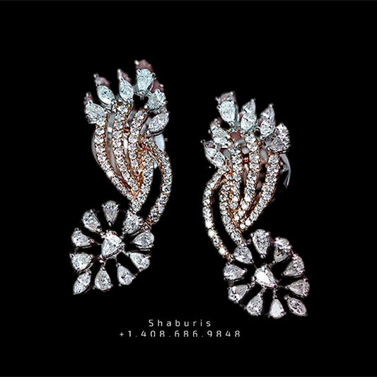 Detatchable Diamond Buttalu,Swarovski Diamond Jhumka Jewelry,South Indian Jewelry,Jhumka Earrings,Jhumki,  indian jewellery Designs -NIHIRA