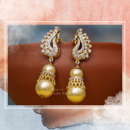 Peacock Earrings Diamond Earrings Diamond Studs 925 Silver Jewelry Silver Earrings - SHABURIS