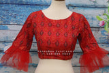 Ikkat blouse | Indian Saree blouse | Indian designer blouse | designer blouse | ikkat saree blouse | red blouse | HoneyBee Handlooms