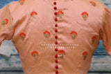 Pattern blouse | Indian Saree blouse | Indian designer blouse | designer blouse | ikkat saree blouse | peach blouse | HoneyBee Handlooms