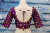 Maggam work designer blouse - Pattu Saree Blouse -Maggam work blouse - handloom Saree Blouse - purple Saree Blouse - purple Blouse