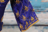Maggam work designer blouse - Pattu Saree Blouse -Maggam work blouse - work blouse - Saree Blouse - royal blue Saree Blouse - blue Blouse