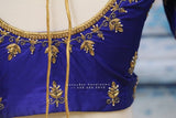Maggam work designer blouse - Pattu Saree Blouse -Maggam work blouse - work blouse - Saree Blouse - royal blue Saree Blouse - blue Blouse