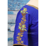 Maggam work designer blouse - Pattu Saree Blouse -zardhosi work blouse - handloom Saree Blouse - blue Saree Blouse - blue Blouse