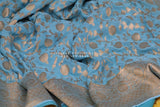 Georgette saree,lyte weight saree,gift saree,evening saree,partywear saree,banaras georgette,handloom saree,blue saree,navaratri saree