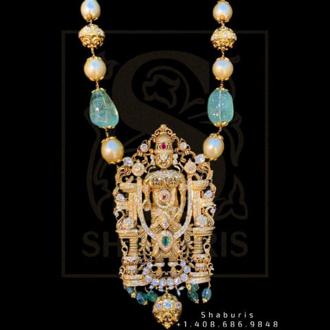 Temple Jewelry,Pure Silver Jewellery, Balaji Pendent,Big Indian studs,Indian Bridal,Indian Wedding Jewelry-NIHIRA-SHABURIS