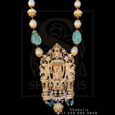 Temple Jewelry,Pure Silver Jewellery, Balaji Pendent,Big Indian studs,Indian Bridal,Indian Wedding Jewelry-NIHIRA-SHABURIS