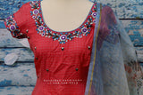 Kota,Indian Designer anarkali,Indian Stitched Dress for women, zardhosi maggam mirror work green Dress ,Indian Partywear Organza Duppatta