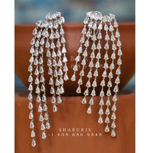 Cocktail Jewelry Indian,Cocktail Earrings,Fashion Jewelry in Silver,Indian Earrings,Indian Jewelry,High End Jewelry-NIHIRA-SHABURIS