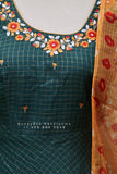 Ikkat,Indian Designer anarkali,Indian Stitched Dress for women, zardhosi maggam mirror work green Dress ,Indian Partywear patola Duppatta