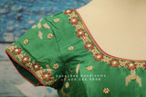 Ikkat,Indian Designer anarkali,Indian Stitched Dress for women, zardhosi maggam mirror work green Dress ,Indian Partywear patola Duppatta