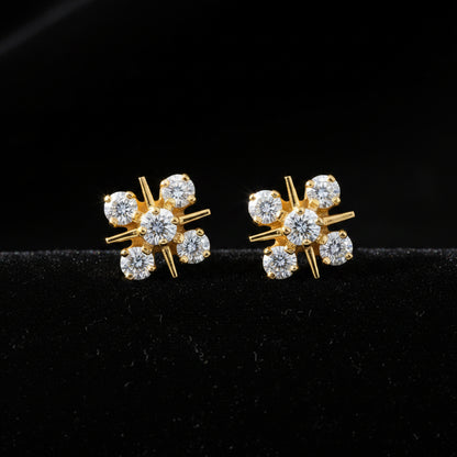 Diamond Studs Diamond Earrings Simple Studs Pearl Studs 925 Silver Earrings Silver Jewelry - SHABURIS
