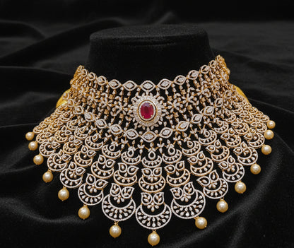Diamond Jewelry,Pure Silver Jewelry Indian,Diamond Necklace,Indian Necklace,Indian Bridal,Indian Wedding Jewelry-charm jewelry