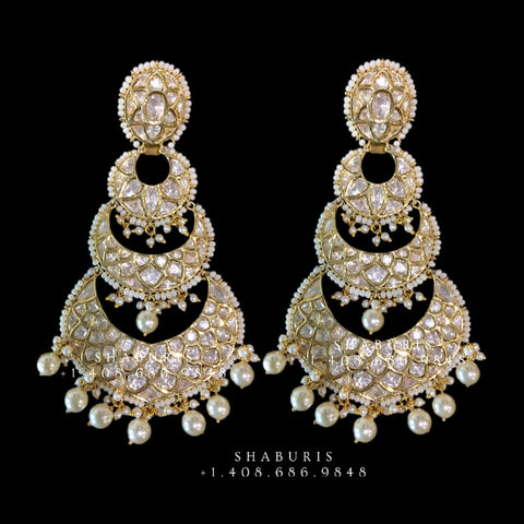 Tyaani Jewelry inspired designer silver jewelry,Tapa silver jewelry ,polki chandbali statement jewelry,polki earrings,chandbali earrings,