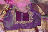 Lyte Weight Pattu Saree blouse -Pattu Blouse -Kuppadam Tissue Pattu Saree blouse - Saree Blouse - Pink Saree Blouse - Pink Blouse-Silk Saree