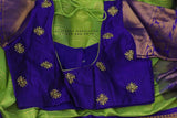 Lyte Weight Pattu Saree blouse -Pattu Blouse -Kuppadam Tissue Pattu Saree blouse - Saree Blouse -Green Saree Blouse -Blue Blouse-Silk Saree