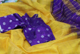 Lyte Weight Pattu Saree blouse -Pattu Blouse -Kuppadam Tissue Saree blouse -Saree Blouse -Yellow Saree Blouse -Purple Blouse-Silk Saree