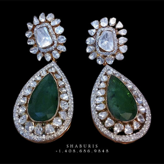 Diamond Buttalu,Swarovski Diamond Jhumka Jewelry Designs,South Indian Jewelry,Jhumka Earrings,Jhumki,latest indian jewellery Designs -NIHIRA