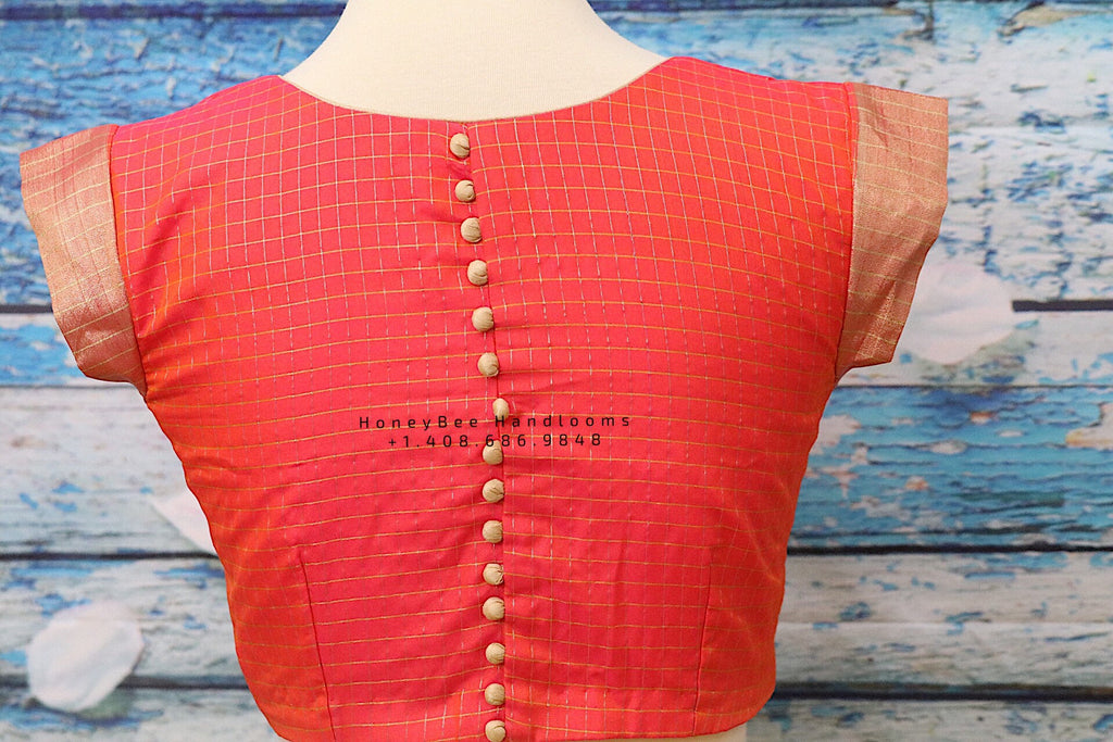 Pattu saree blouse Peach work Blouse -Maggam work blouse hand