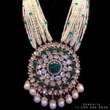 Polki Jewelry,Kundan Jewelry,Pearl Necklace,Pure silver,Emerald Victorian pendent,Columbian Emerald,Statement Jewelry -NIHIRA-SHABURIS