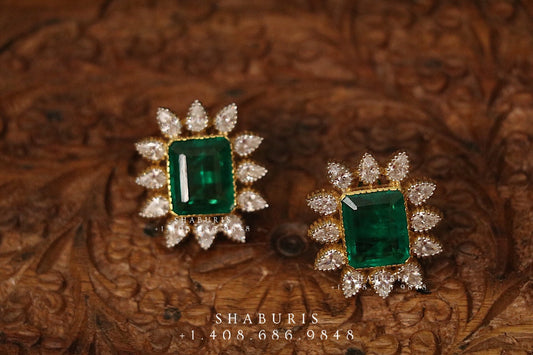 Latest Indian Jewelry,South Indian Jewelry,Pure silver Big Studs Indian,Indian Earrings,Stud Earring,Indian Wedding Jewelry -NIHIRA-SHABURIS