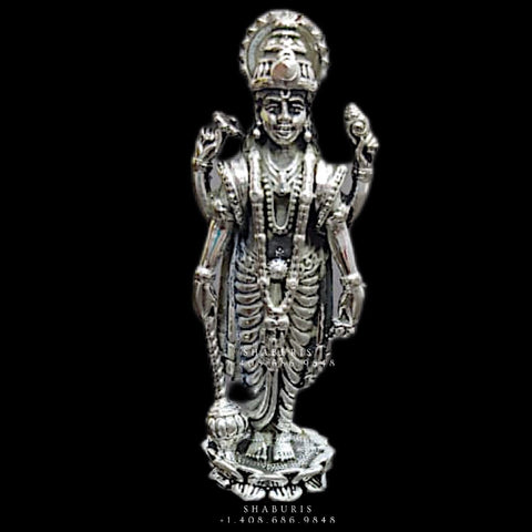 Pure Silver Satyanarayana  swamy idol,silver God Idol,Indian Pooja Articles,silver articles indian,pooja samagri,Antique silver article,