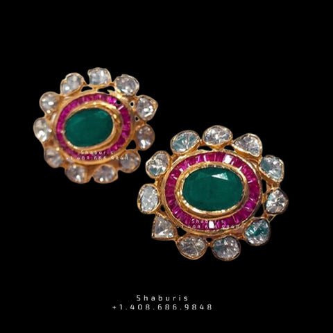 Simple studs , Latest Indian Jewelry,South Indian Jewelry,Pure silver earring Indian,Indian Earrings,Indian Wedding Jewelry -NIHIRA-SHABURIS