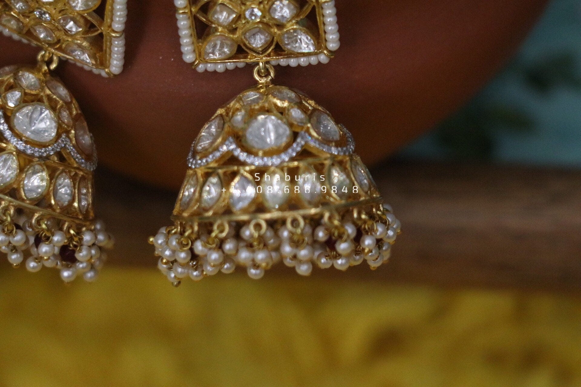 Pure Silver Jewellery Indian ,Big Studs,Big Indian Studs,Jhumkas,Indian Bridal,Indian Wedding Jewelry,pure Silver jewelry-NIHIRA-SHABURIS